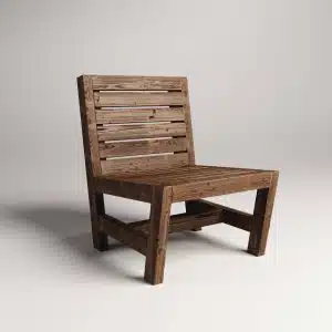 Fauteuil lounge vu de biais devant