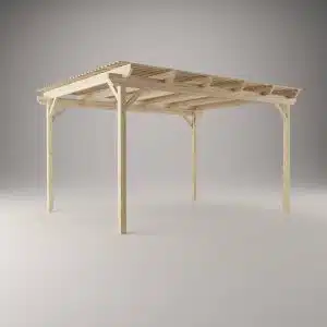 Pergola 4x3 med tagribber skråt foran