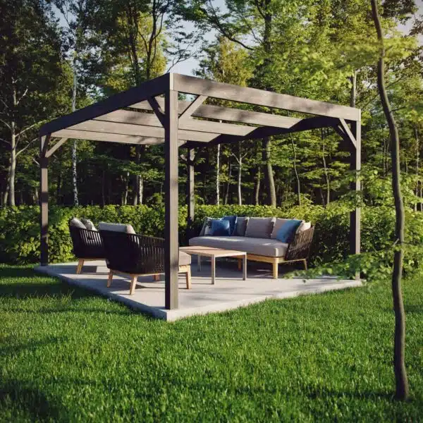 Pergola with recessed crossbeams environmental image