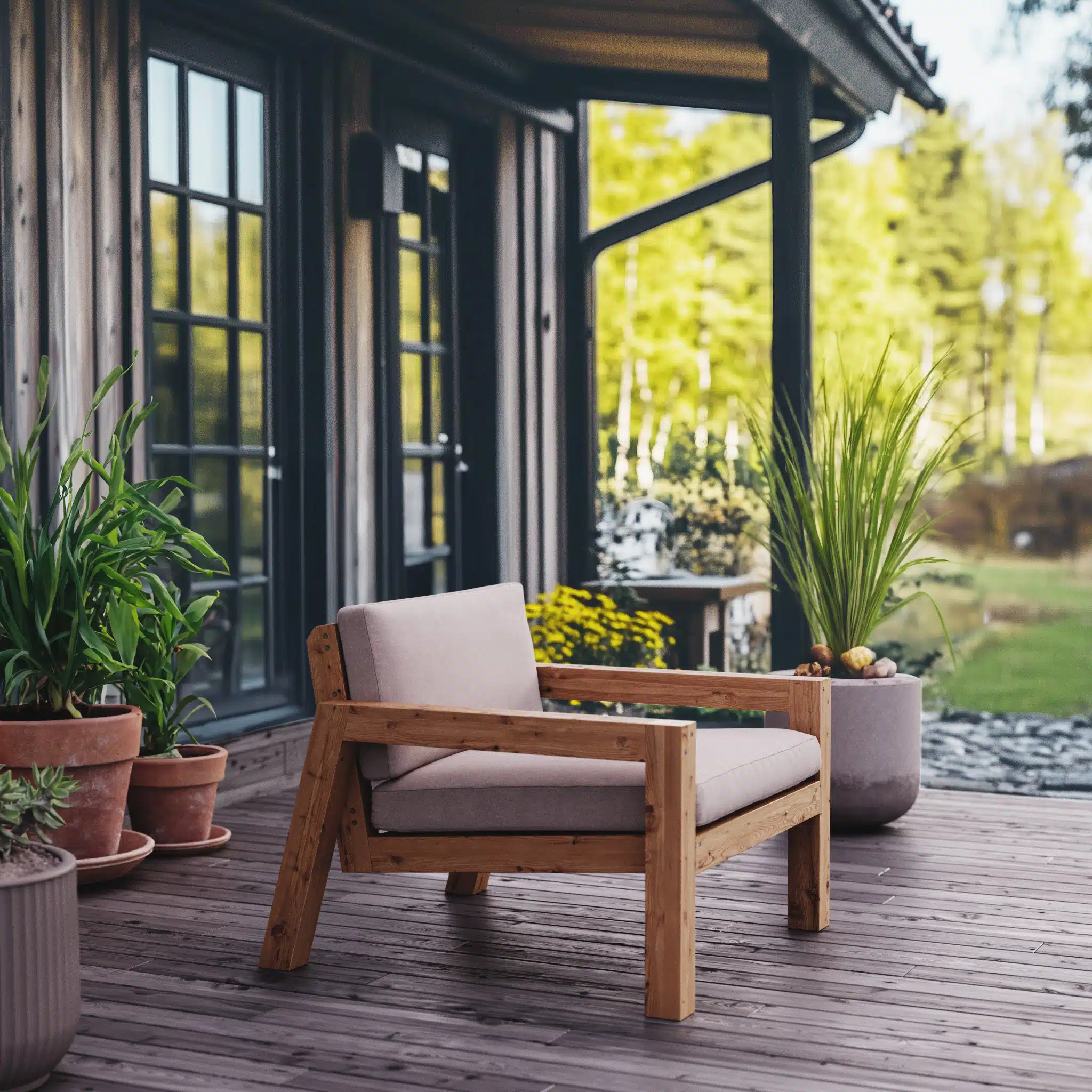 Salon Solviken sur un porche