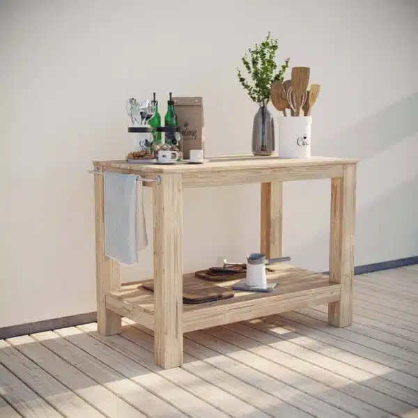 Construction description small outdoor kitchen island