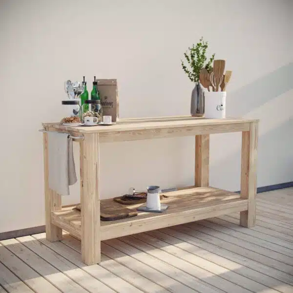 Construction description of a medium-sized outdoor kitchen island