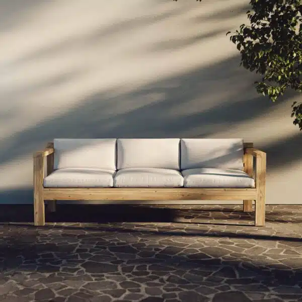 Building description for a medium-sized wooden sofa