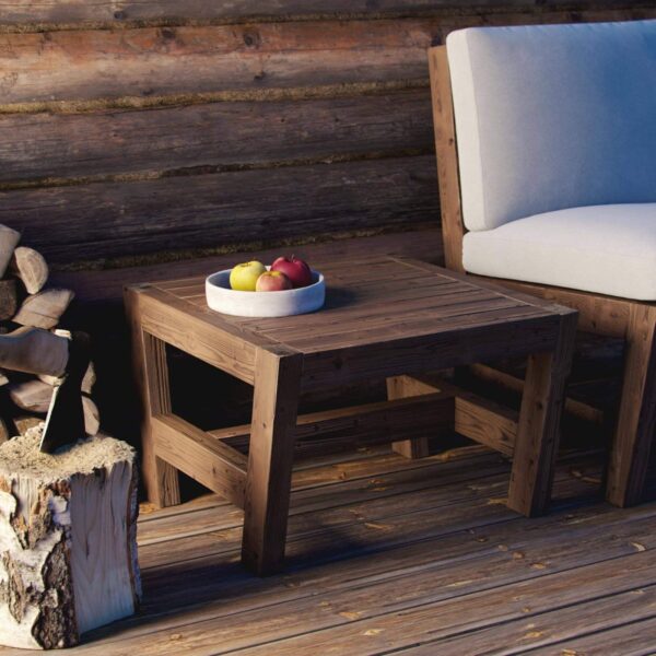 Byggbeskrivelse på lite loungebord