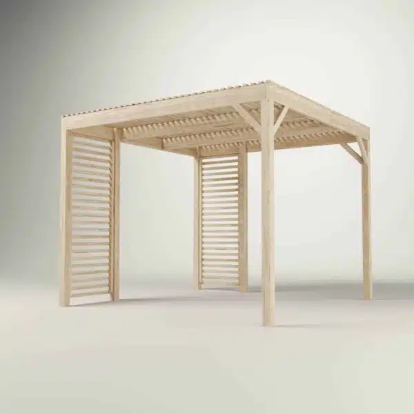 Pergola with walls 3x3m