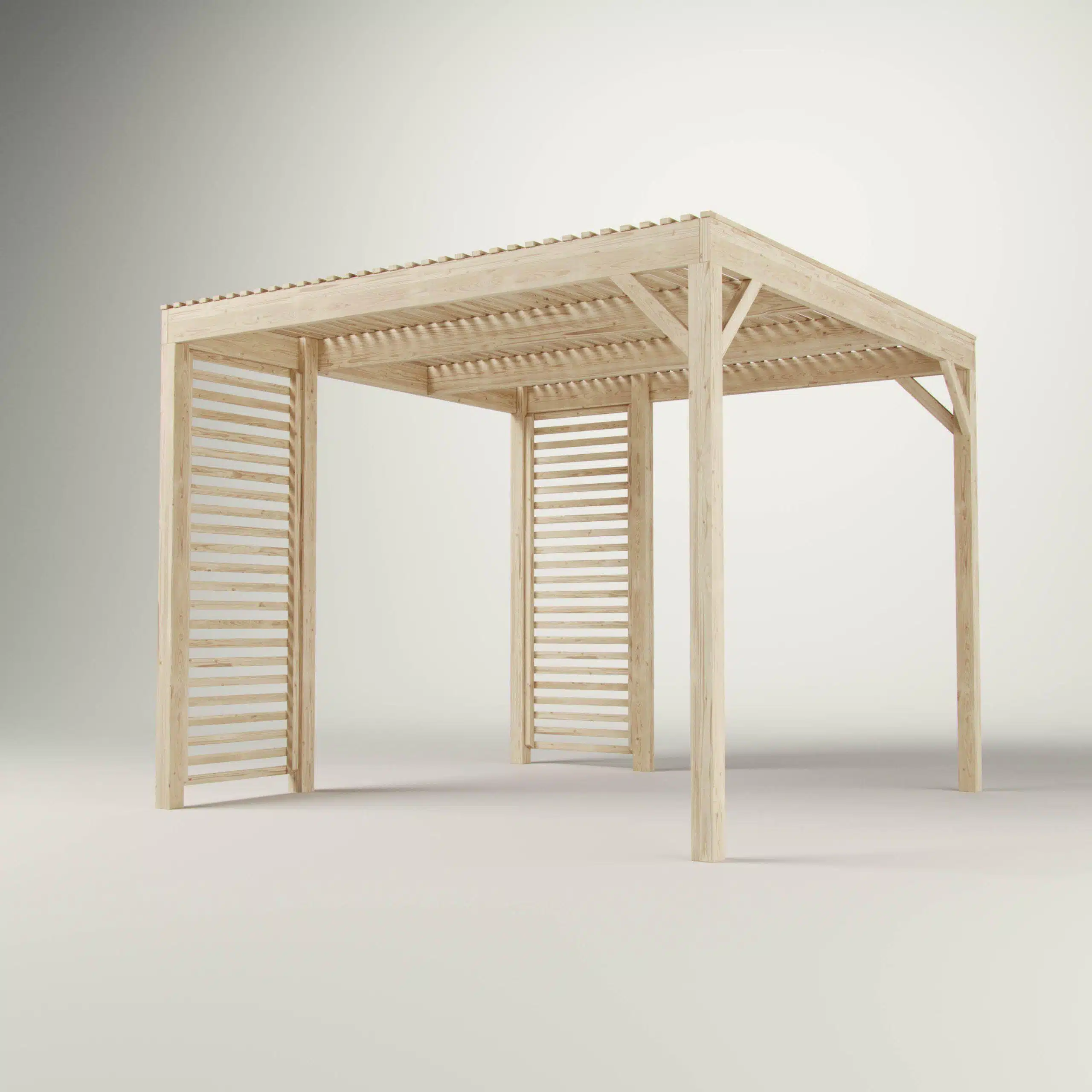 Pergola med vægge 3x3m