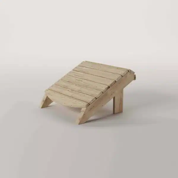 Adirondack homemade stool angled from the front
