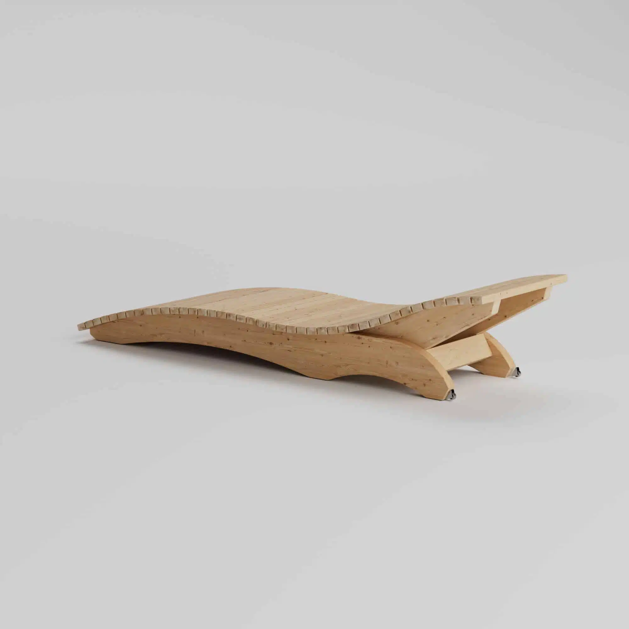 Sun lounger from a skewed rear view