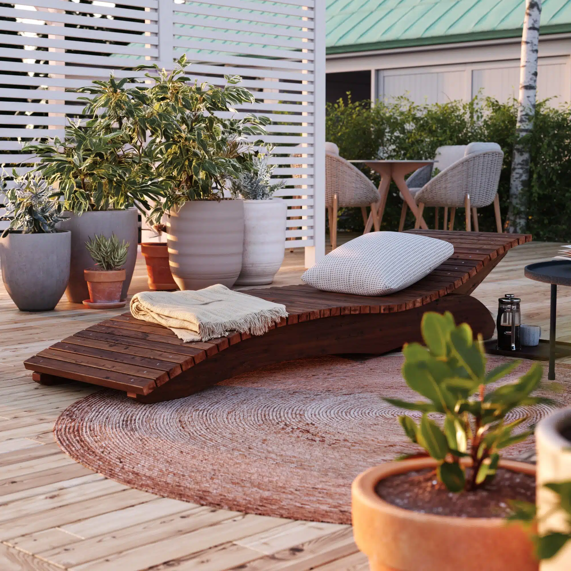 Sun lounger on a terrace