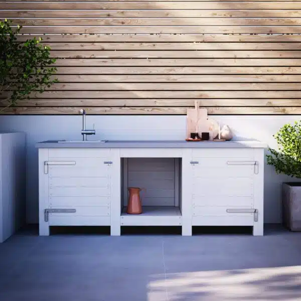 Outdoor kitchen with concrete countertop environmental image