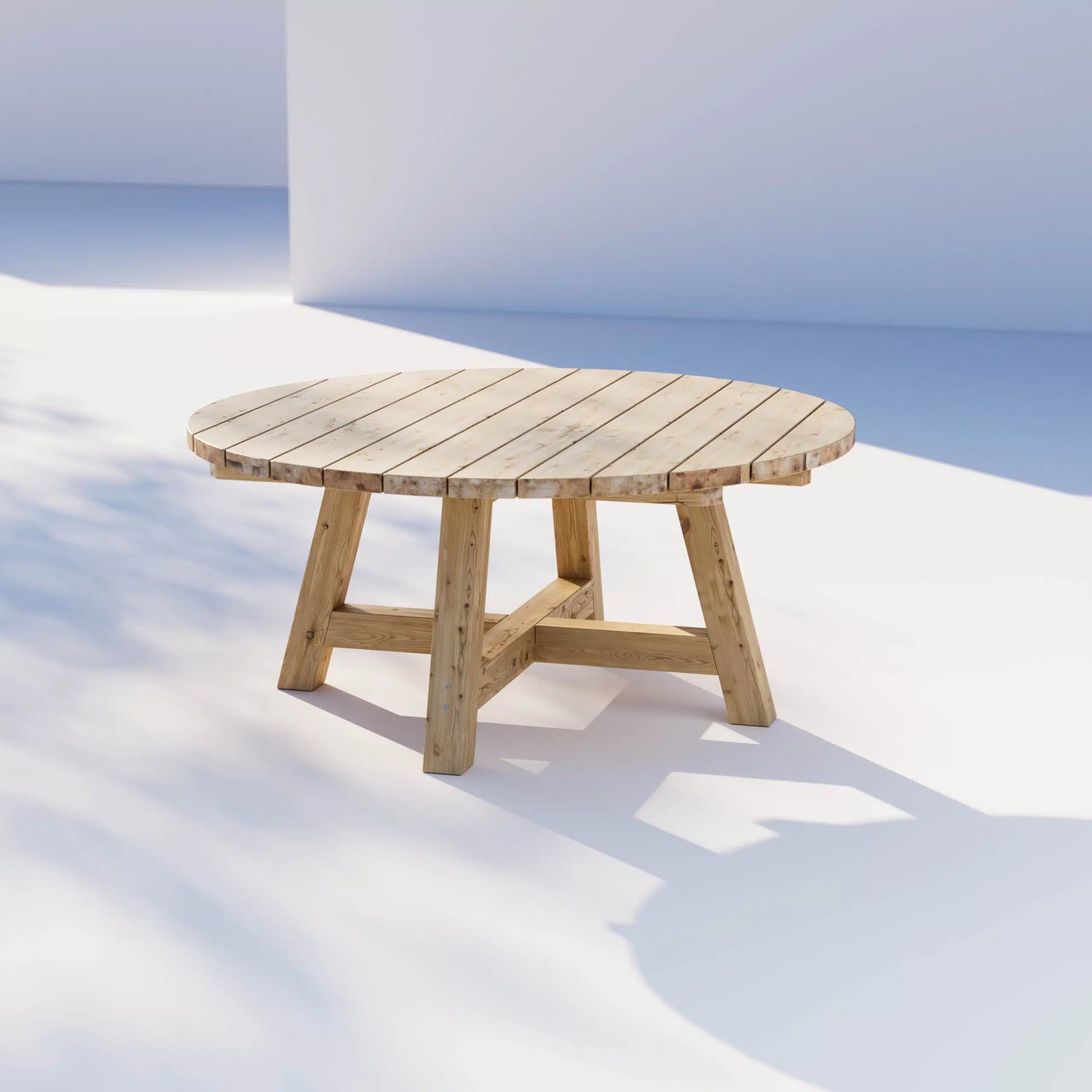 Eigenbau Rund Gartentisch Enelund DIY-Anleitung - Bauzeichnung für runden Gartentisch