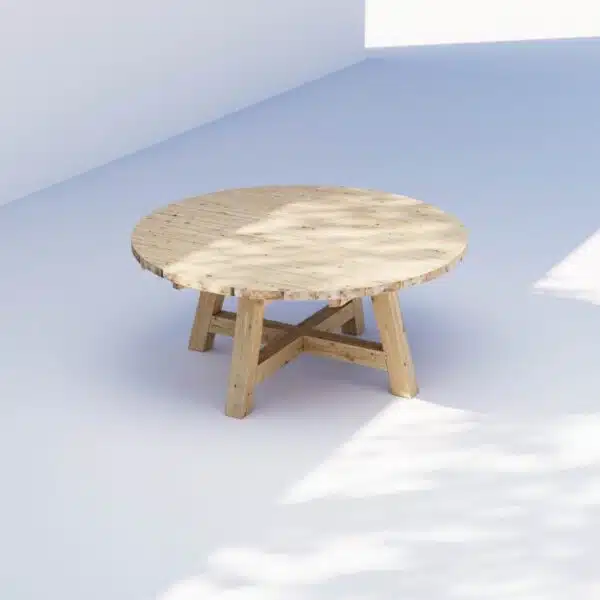 Round outdoor table Enelund from above