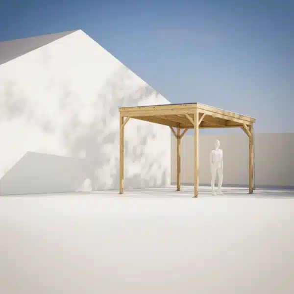 Construction description for building a pergola with roof - Canopy 3x3 DIY guide