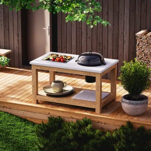 Build a grill bench with a concrete top