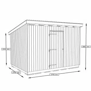 Opslag 10m2 afmetingen