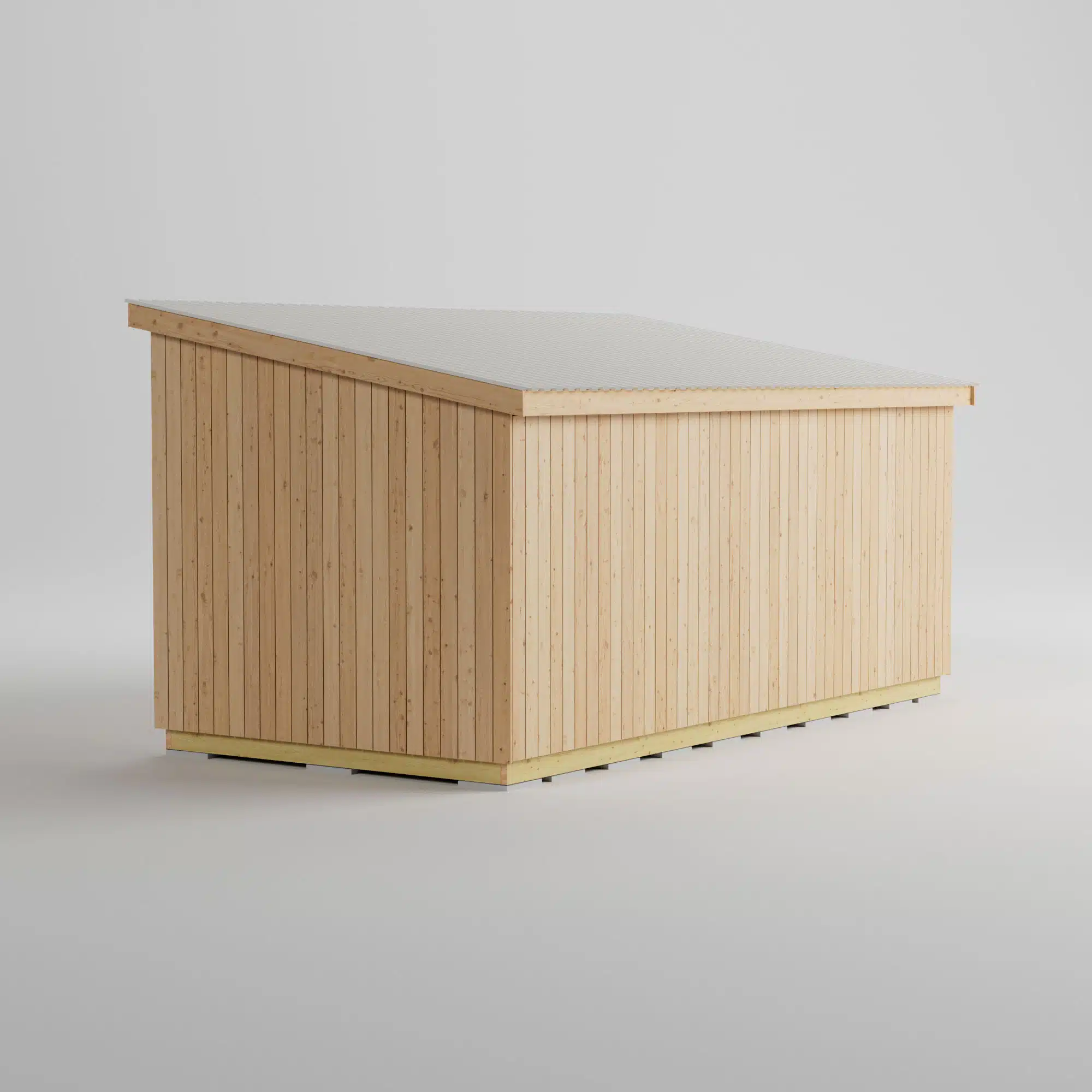 Schuur 15 m2 achterkant van opzij