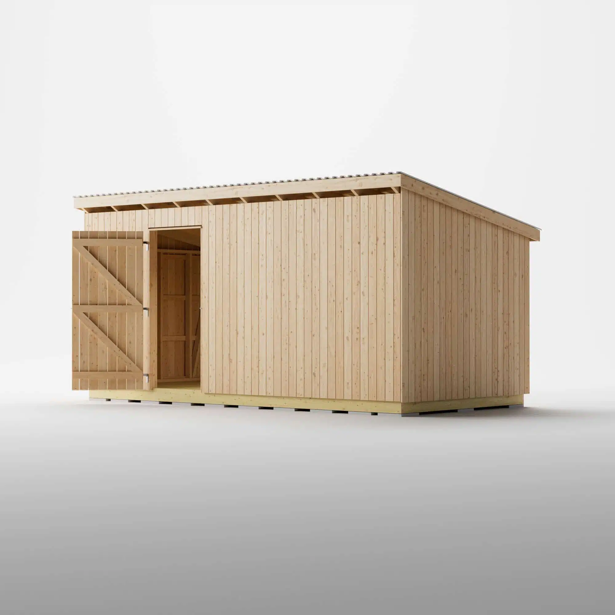 Opslag 15m2 schuin van voren