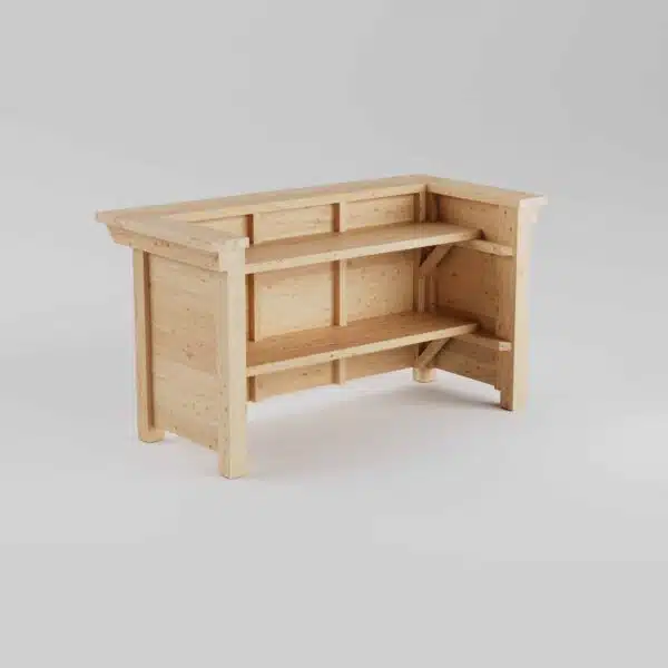 Bare horizontal panel back side