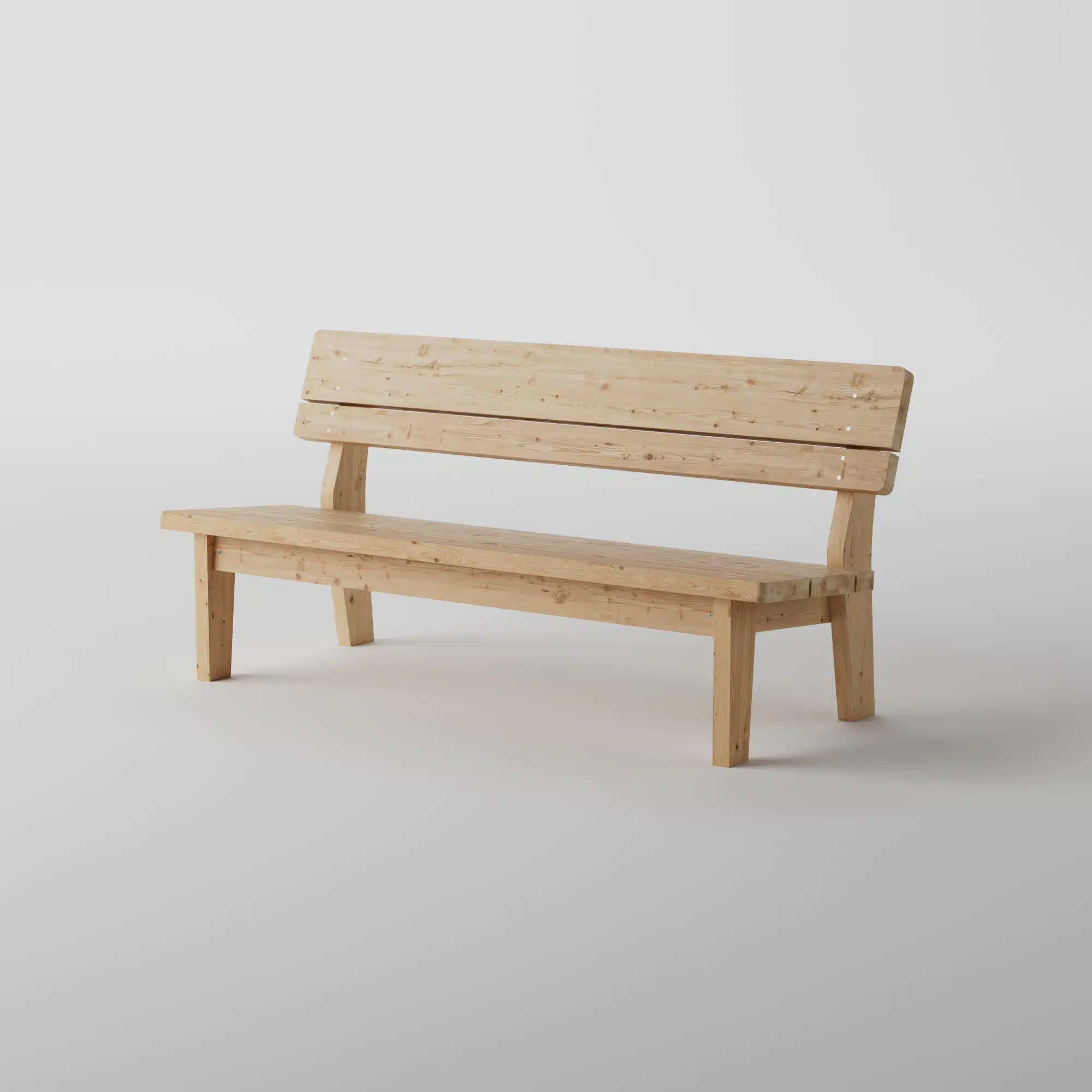 Havebænk med rygstøtte skråt forfra