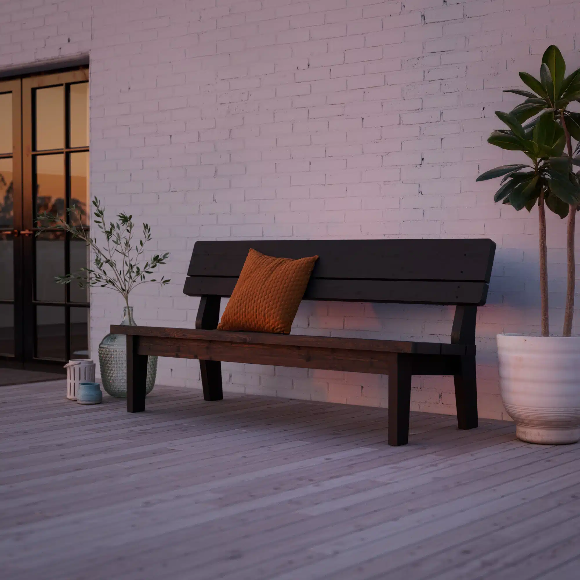 Byg en havebænk med rygstøtte