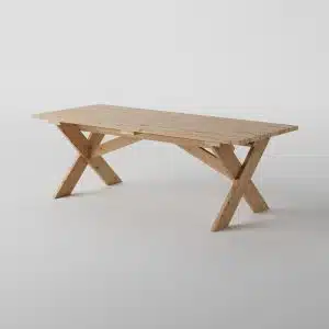 Table à manger Linden vue en biais de devant