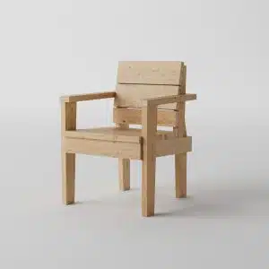 Chaise Linden vue en diagonale de l'avant