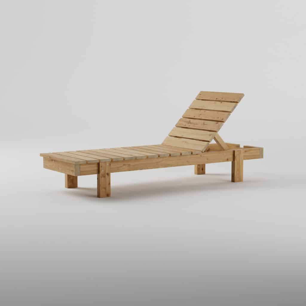 Sun lounger single from the front