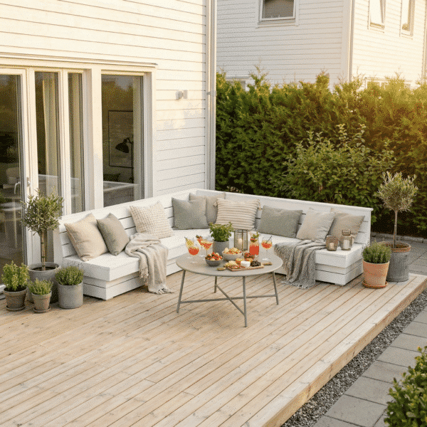 bygg en Platsbyggd hörnsoffa